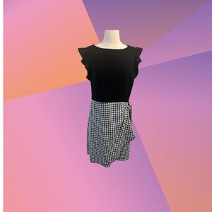 DKNY Women's Flutter Sleeve Faux Wrap Dress, Size 10